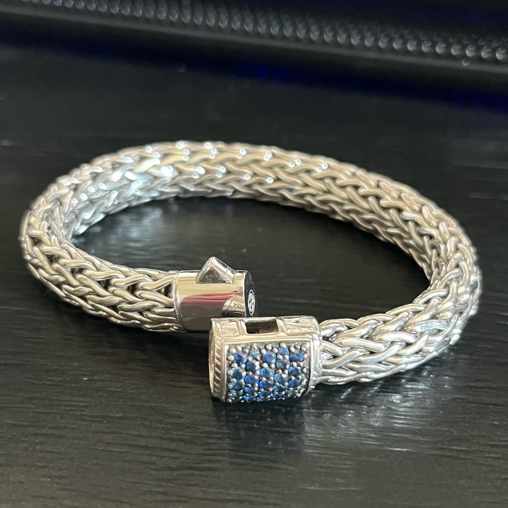 John Hardy Classic Chain 10.5mm Blue Sapphire Bracelet M